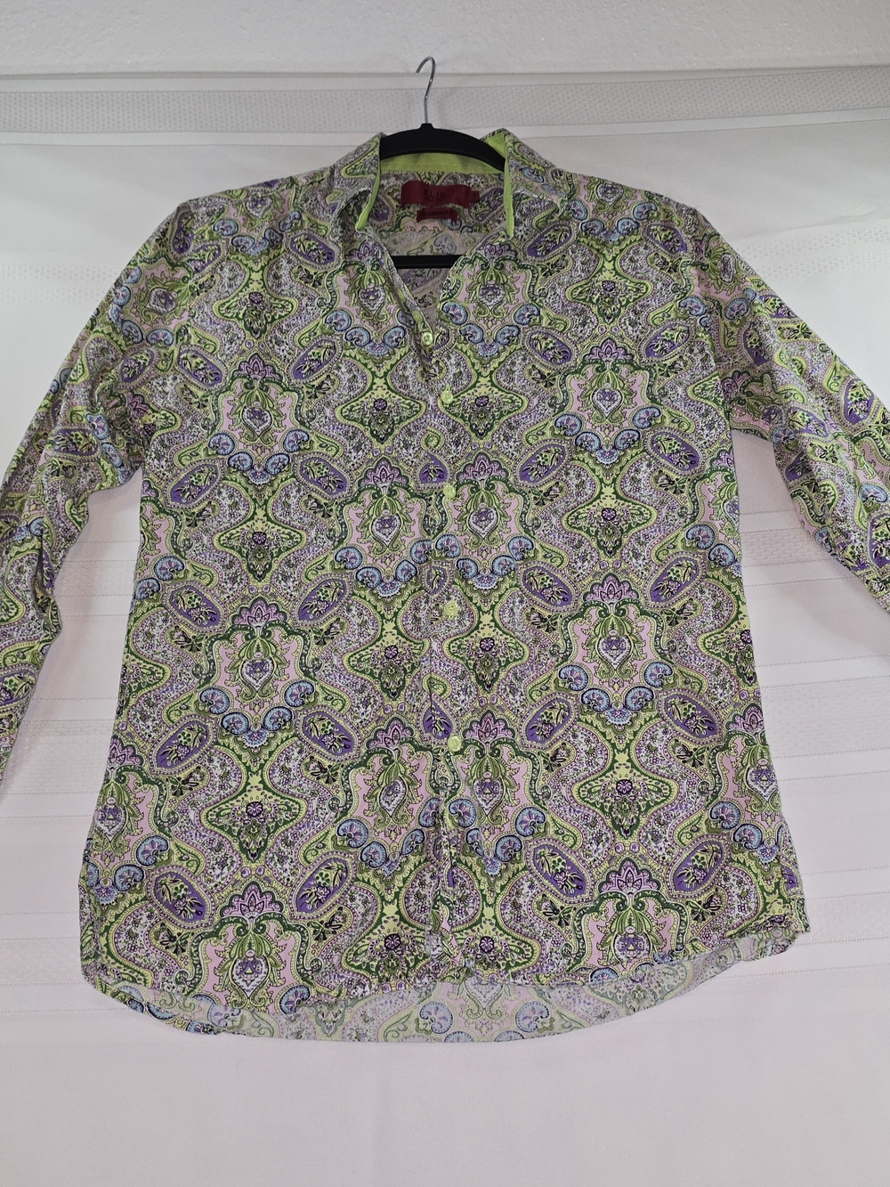Elie Balleh Boys Paisley Button-Down Shirt in Green & Purple